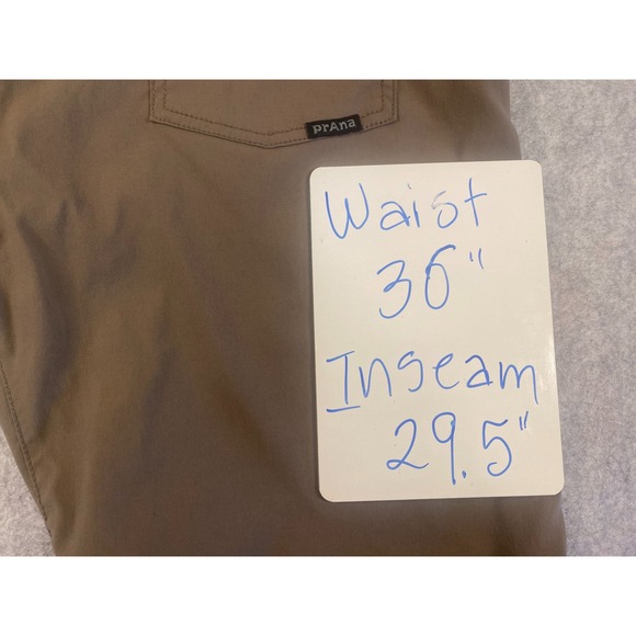 Prana Zion Slim Fit Tan Stretch Nylon Outdoor Hiking Pants Mens 36 - Picture 8 of 9